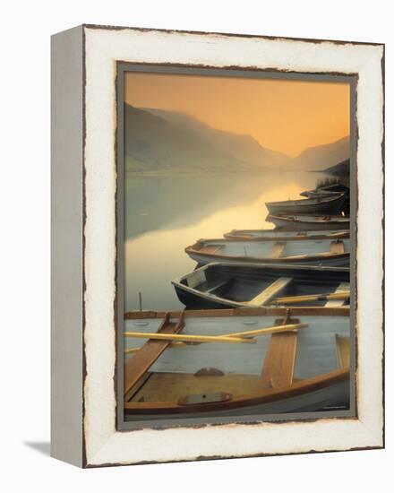 Boats on Lake, Wales-Peter Adams-Framed Premier Image Canvas