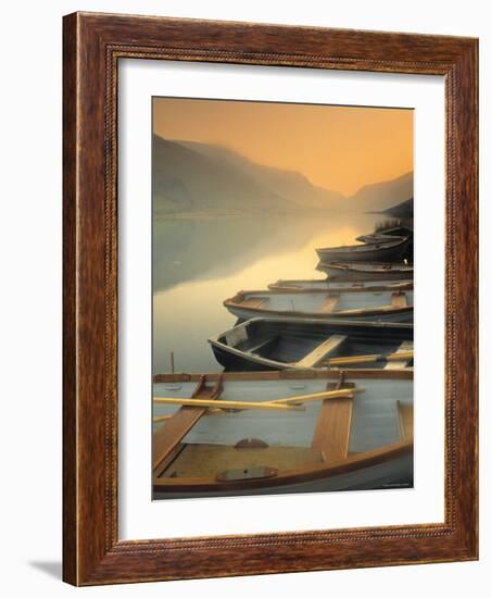 Boats on Lake, Wales-Peter Adams-Framed Photographic Print