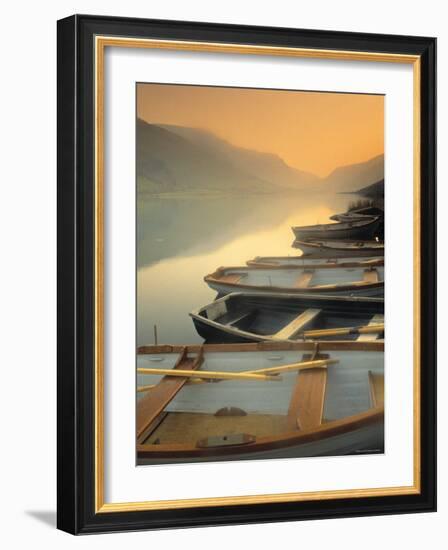 Boats on Lake, Wales-Peter Adams-Framed Photographic Print