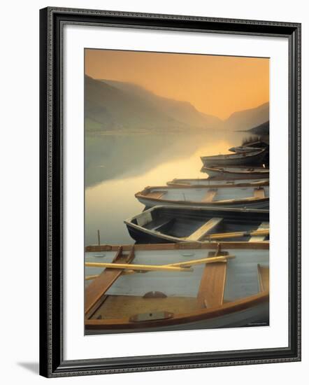 Boats on Lake, Wales-Peter Adams-Framed Photographic Print