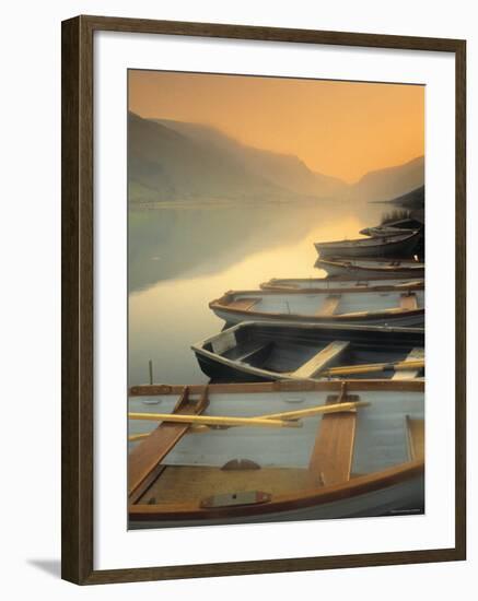 Boats on Lake, Wales-Peter Adams-Framed Photographic Print