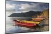 Boats on Lugu Lake, Lige village, Yunnan, China, Asia-Ian Trower-Mounted Photographic Print