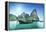 Boats on Railay Beach in Krabi Thailand-Iakov Kalinin-Framed Premier Image Canvas