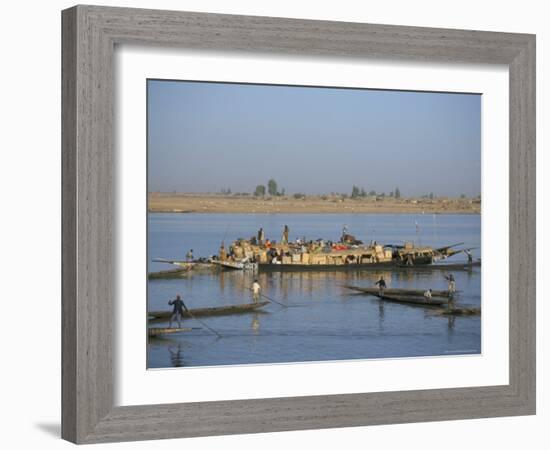 Boats on the Bani River, Mopti, Mali, Africa-Jane Sweeney-Framed Photographic Print