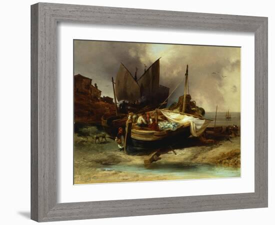 Boats on the Beach, 1840-Luigi Sabatelli-Framed Giclee Print