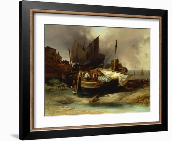 Boats on the Beach, 1840-Luigi Sabatelli-Framed Giclee Print