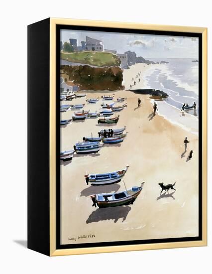 Boats on the Beach, 1986-Lucy Willis-Framed Premier Image Canvas