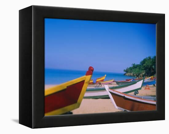 Boats on the Beach, Aguadilla, Puerto Rico-null-Framed Premier Image Canvas