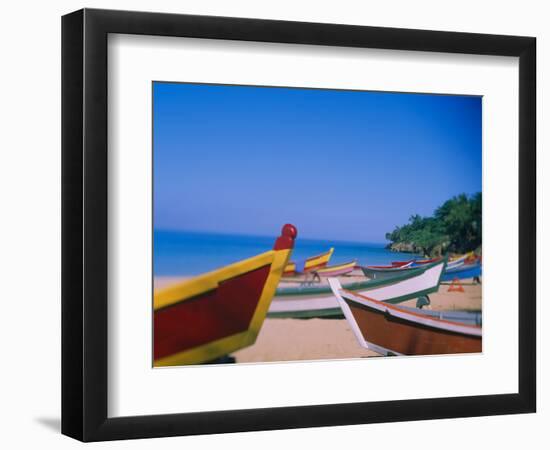 Boats on the Beach, Aguadilla, Puerto Rico-null-Framed Photographic Print