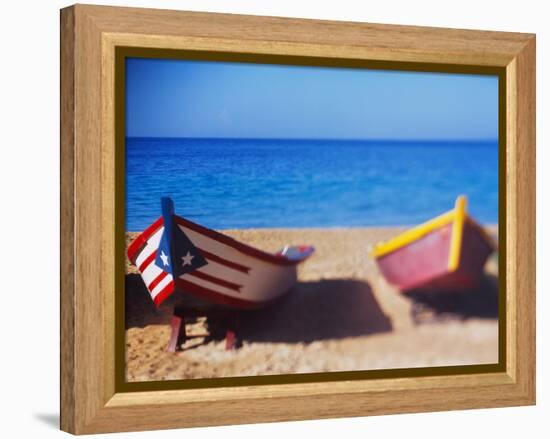 Boats on the Beach, Aguadilla, Puerto Rico-null-Framed Premier Image Canvas