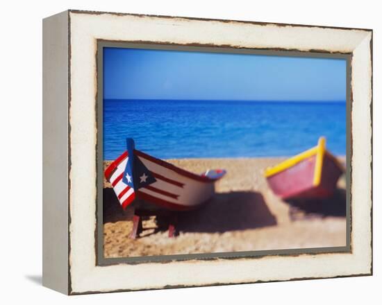 Boats on the Beach, Aguadilla, Puerto Rico-null-Framed Premier Image Canvas