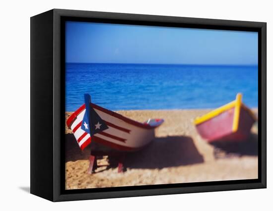 Boats on the Beach, Aguadilla, Puerto Rico-null-Framed Premier Image Canvas