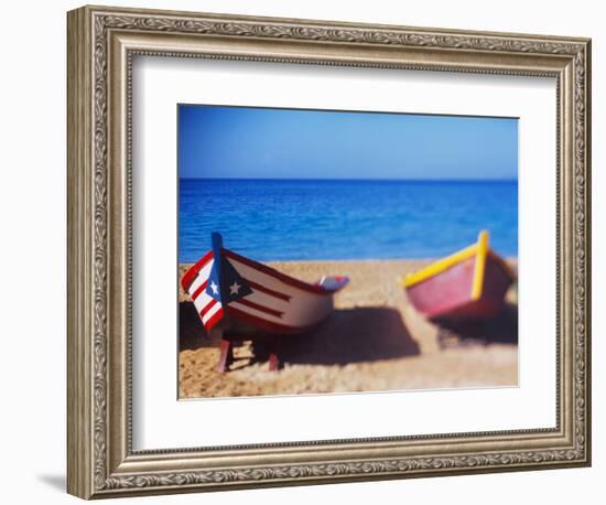 Boats on the Beach, Aguadilla, Puerto Rico-null-Framed Photographic Print