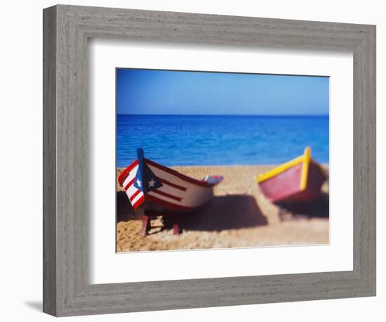 Boats on the Beach, Aguadilla, Puerto Rico-null-Framed Photographic Print