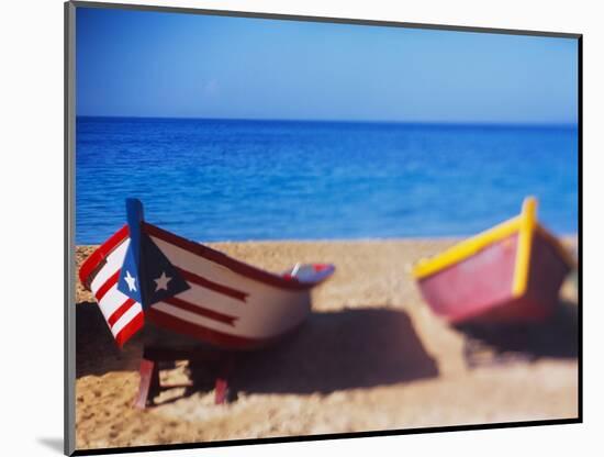 Boats on the Beach, Aguadilla, Puerto Rico-null-Mounted Photographic Print