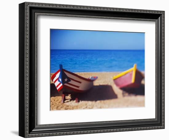 Boats on the Beach, Aguadilla, Puerto Rico-null-Framed Photographic Print