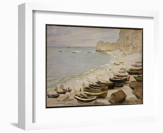 Boats on the Beach at Etretat, 1883-Claude Monet-Framed Giclee Print