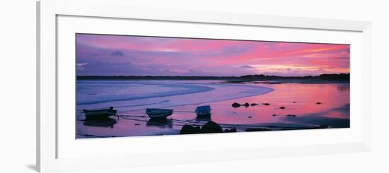 Boats on the Beach at Sunrise, Pors Carn, Finistere, Brittany, France-null-Framed Photographic Print