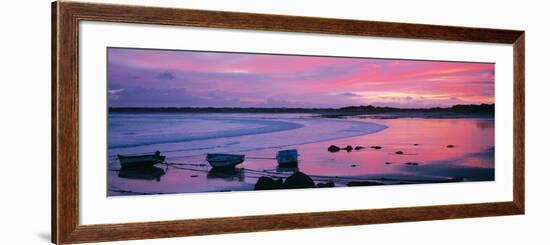 Boats on the Beach at Sunrise, Pors Carn, Finistere, Brittany, France-null-Framed Photographic Print