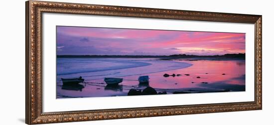 Boats on the Beach at Sunrise, Pors Carn, Finistere, Brittany, France-null-Framed Photographic Print
