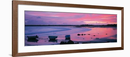 Boats on the Beach at Sunrise, Pors Carn, Finistere, Brittany, France-null-Framed Photographic Print