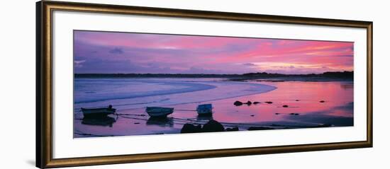 Boats on the Beach at Sunrise, Pors Carn, Finistere, Brittany, France-null-Framed Photographic Print