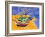 Boats on the Beach of Les-Saintes-Maries, 1888-Vincent van Gogh-Framed Giclee Print