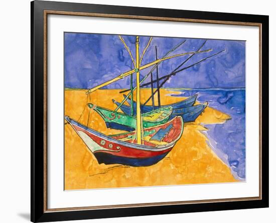 Boats on the Beach of Les-Saintes-Maries, 1888-Vincent van Gogh-Framed Giclee Print