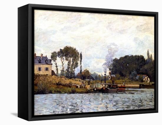 Boats on the Canal, 1873-Alfred Sisley-Framed Premier Image Canvas