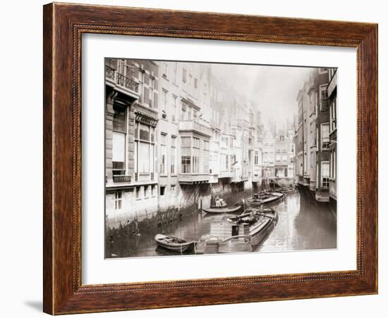 Boats on the Canal, Amsterdam, 1898-James Batkin-Framed Photographic Print