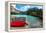 Boats on the Dock, Emerald Lake, Canada-George Oze-Framed Premier Image Canvas