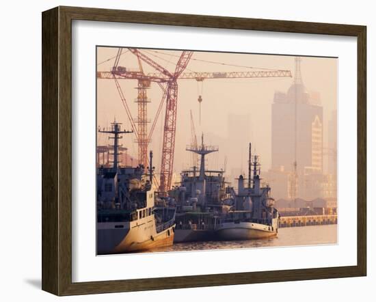 Boats on the Huangpu River, Shanghai, China, Asia-Jochen Schlenker-Framed Photographic Print