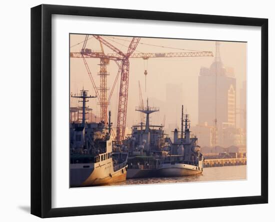 Boats on the Huangpu River, Shanghai, China, Asia-Jochen Schlenker-Framed Photographic Print