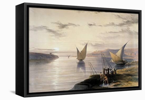 Boats on the Nile, C1838-1839-David Roberts-Framed Premier Image Canvas