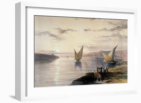 Boats on the Nile, C1838-1839-David Roberts-Framed Giclee Print