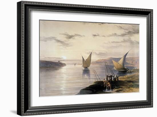 Boats on the Nile, C1838-1839-David Roberts-Framed Giclee Print