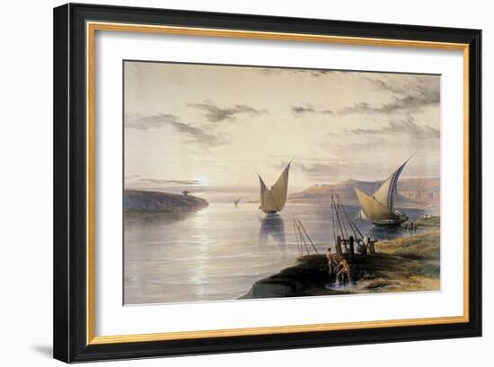 Boats on the Nile, C1838-1839-David Roberts-Framed Giclee Print