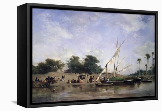 Boats on the Nile-Eugene Fromentin-Framed Premier Image Canvas