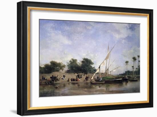 Boats on the Nile-Eugene Fromentin-Framed Giclee Print