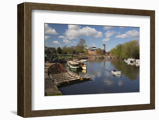 Boats on the River Avon and the Royal Shakespeare Theatre-Stuart Black-Framed Photographic Print