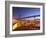 Boats on the River Tagus Move at Night in the Doca De Santa Amaro Marina under the 25 April Bridge,-Stuart Forster-Framed Photographic Print