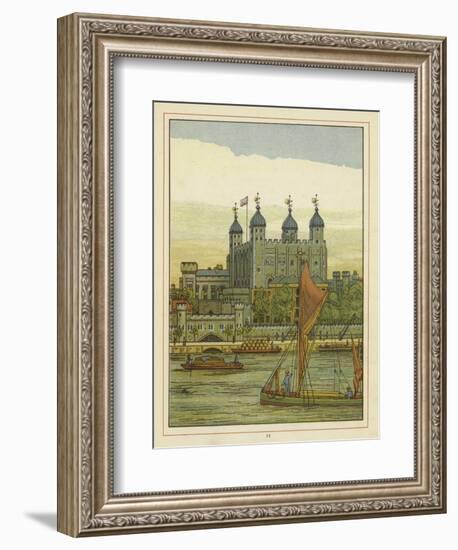 Boats on the River Thames with the Tower of London Beyond-Thomas Crane-Framed Giclee Print