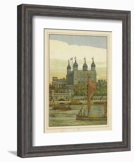 Boats on the River Thames with the Tower of London Beyond-Thomas Crane-Framed Giclee Print