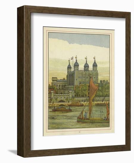 Boats on the River Thames with the Tower of London Beyond-Thomas Crane-Framed Giclee Print