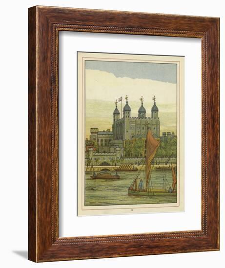 Boats on the River Thames with the Tower of London Beyond-Thomas Crane-Framed Giclee Print