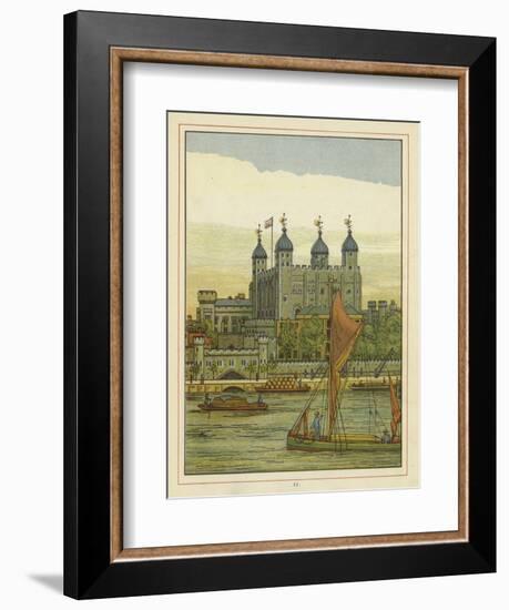 Boats on the River Thames with the Tower of London Beyond-Thomas Crane-Framed Giclee Print