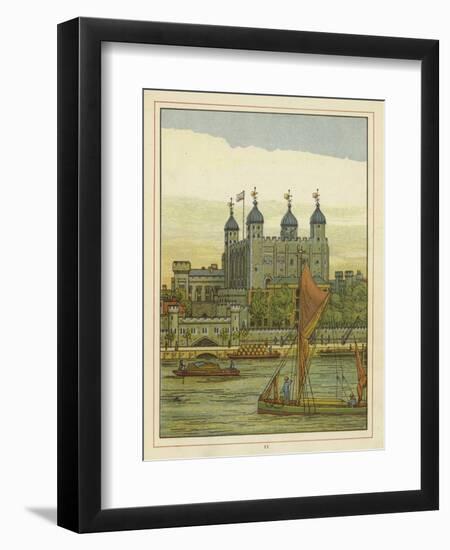 Boats on the River Thames with the Tower of London Beyond-Thomas Crane-Framed Giclee Print