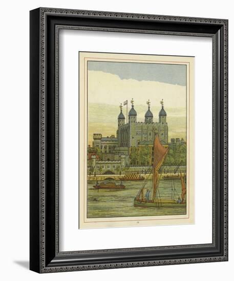 Boats on the River Thames with the Tower of London Beyond-Thomas Crane-Framed Giclee Print