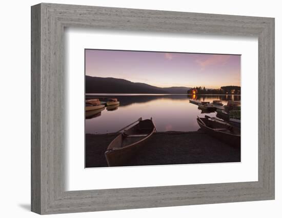 boats on the Schluchsee at sundown, Black Forest, Baden-Wurttemberg, Germany-Markus Lange-Framed Photographic Print