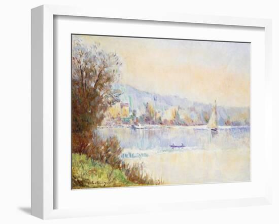 Boats on the Seine; Bateaux Sur La Seine-Albert-Charles Lebourg-Framed Giclee Print